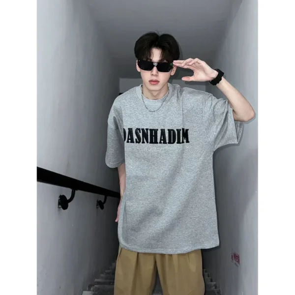 100%纯棉国潮个性圆透气领短袖t恤男夏季爆款休闲百搭情侣上衣