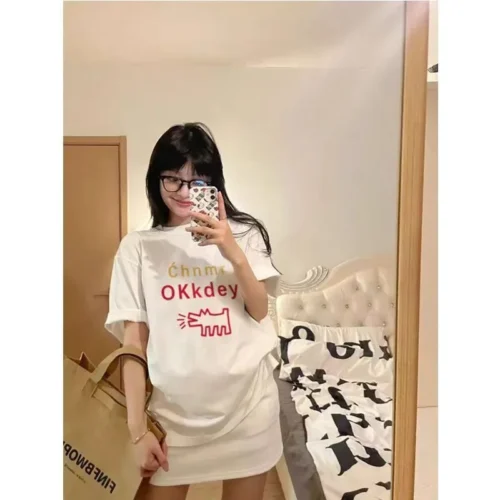 100%纯棉国潮个性短袖t恤男女夏季爆款休闲百搭情侣上衣