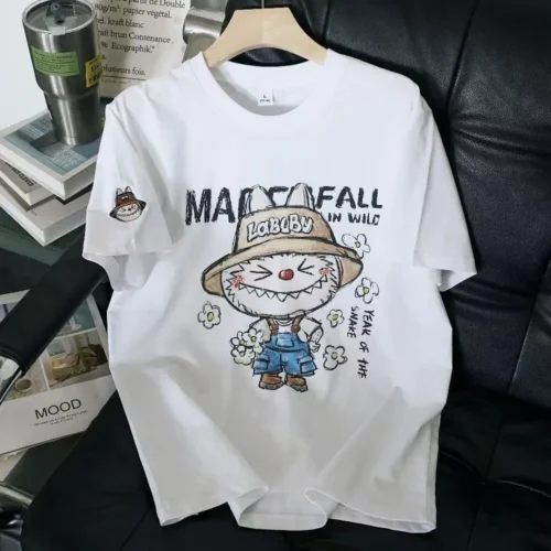 100%纯棉卡通拉布布显瘦高级感减龄爆款圆领透气