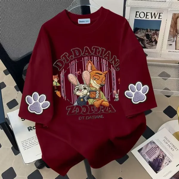 100%纯棉重磅复古爆款双面印花男女情侣短袖t恤夏宽松美式