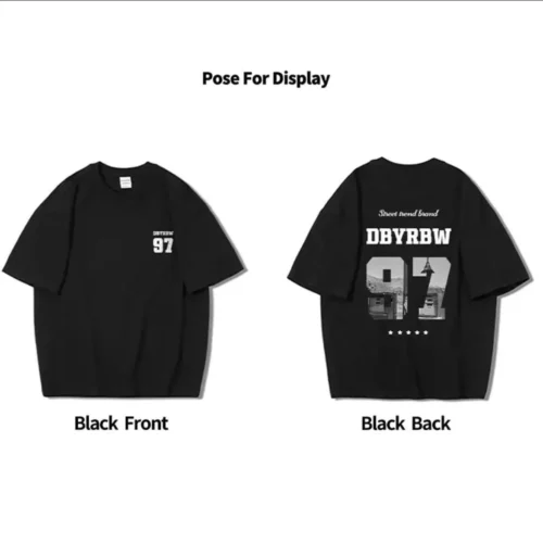 100%纯棉重磅爆款双面印花男潮牌情侣短袖t恤夏宽松美式