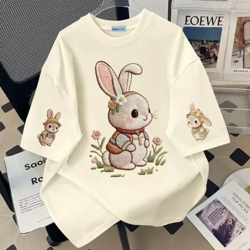 12 100%纯棉重磅复古爆款双面印花男女情侣短袖t恤夏宽松美式