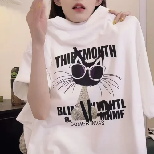 100%纯棉重磅明星同款双印花复古大码爆款双面印花短袖t恤夏