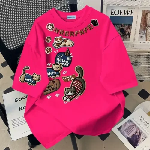 15 100%纯棉重磅复古爆款双面印花男女情侣短袖t恤夏宽松美式