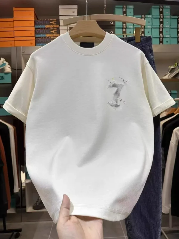 100%纯棉重磅爆款双面印花男款潮牌情侣短袖t恤夏宽松美式