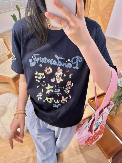 2 100%纯棉显瘦高级感多图大图减龄爆款圆领透气