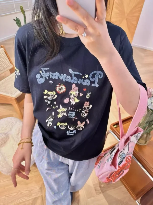 100%纯棉显瘦高级感多图大图减龄爆款圆领透气