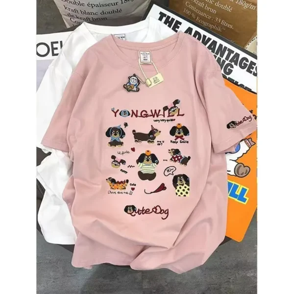 100%纯棉多图狗狗显瘦高级感减龄爆款圆领透气