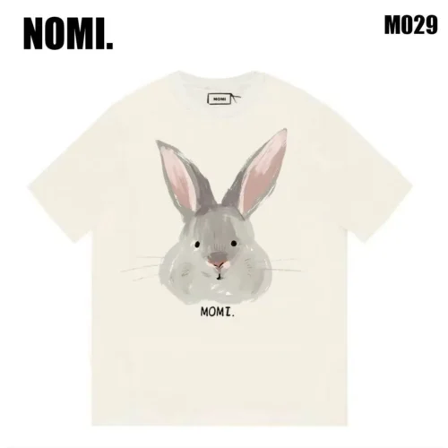 100%纯棉国潮个性兔子圆领短袖t恤男女夏季爆款休闲百搭情侣上衣