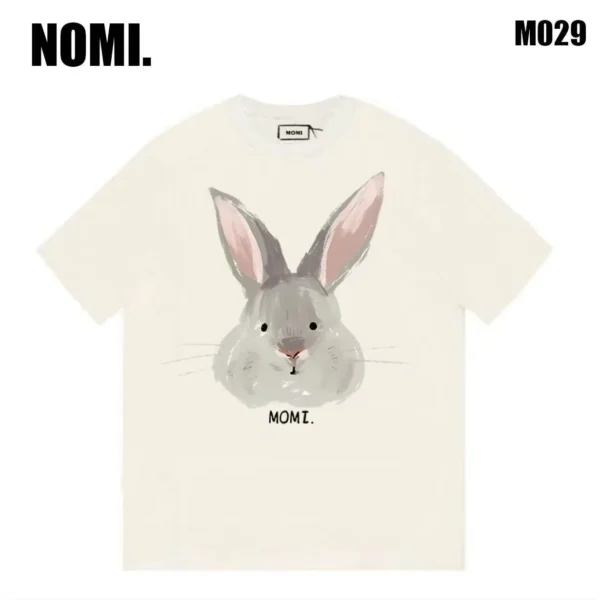 100%纯棉国潮个性兔子圆领短袖t恤男女夏季爆款休闲百搭情侣上衣