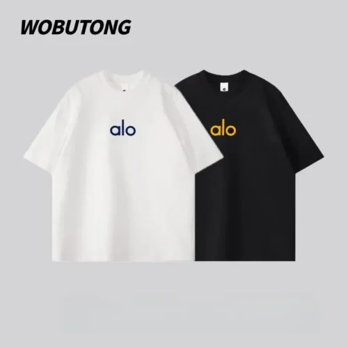 100%纯棉重磅潮牌简单字母爆款双面印花男女情侣短袖t恤夏宽松美式