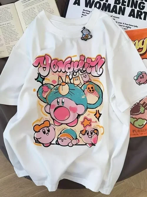 4166a0f56fabb13526e2c4b79d52e665 100%纯棉重磅减龄网红双面印花男女情侣短袖设计感