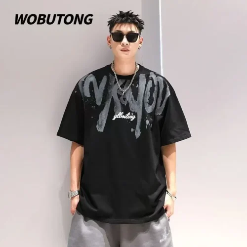 100%纯棉个性圆透气领短袖t恤男女夏季爆款休闲百搭情侣上衣