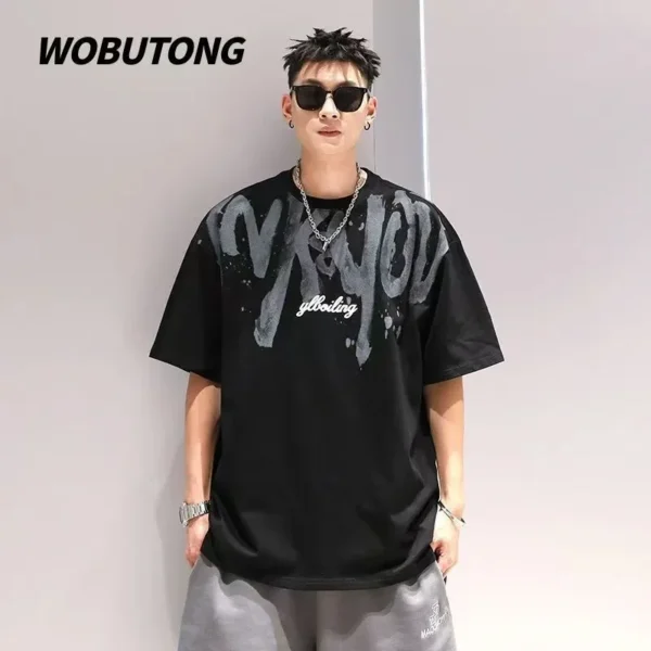 100%纯棉个性圆透气领短袖t恤男女夏季爆款休闲百搭情侣上衣