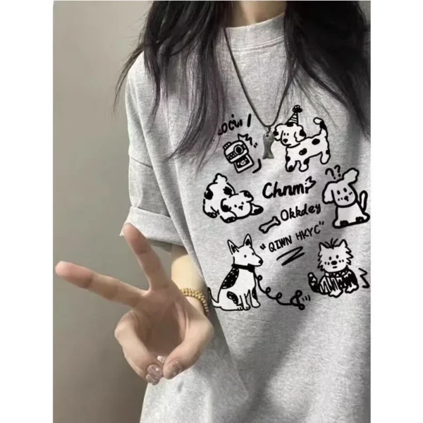 100%纯棉透网红气领短袖t恤男女夏季爆款休闲百搭