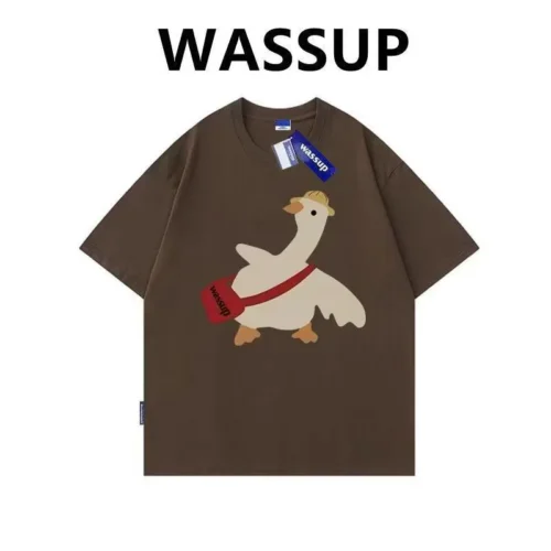 100%纯棉国潮个性鸭子可爱爆款圆领短袖t恤男女夏季爆款休闲百搭情侣上衣