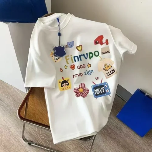 100%纯棉透气性好网红款圆领短袖t恤男女夏季爆款休闲百搭