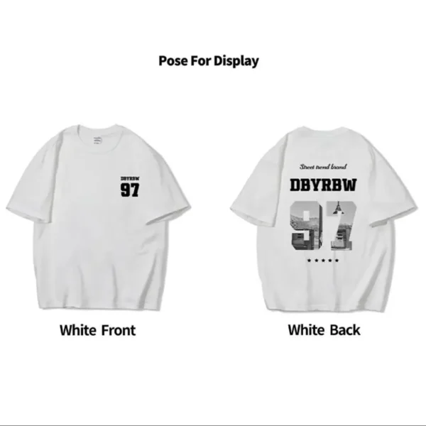 100%纯棉重磅潮牌爆款双面印花男款情侣短袖t恤夏宽松美式