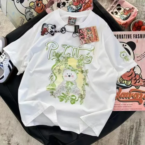 100%纯棉多图爆款兔兔显瘦高级感减龄爆款圆领透气 好