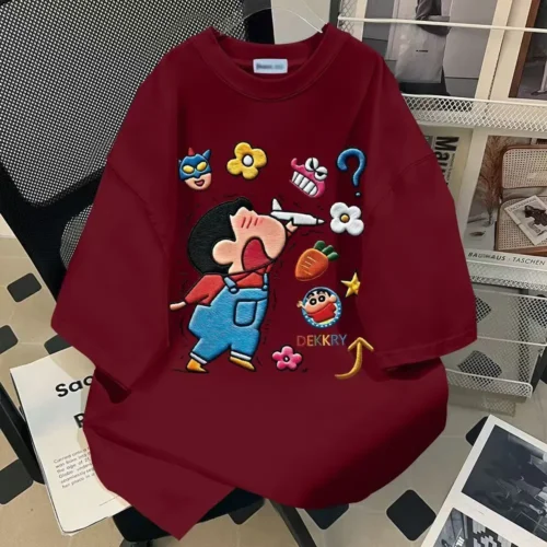 100%纯棉重磅复古爆款双面印花男女情侣短袖t恤夏宽松美式