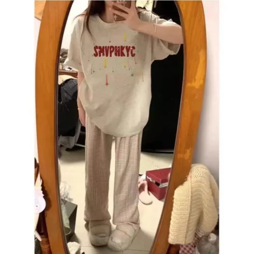 100%纯棉流星款透网红气领短袖t恤男女夏季爆款休闲百搭