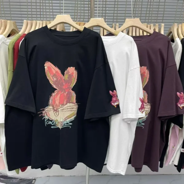 100%纯棉多图网红兔透气显瘦高级感减龄爆款圆领透气