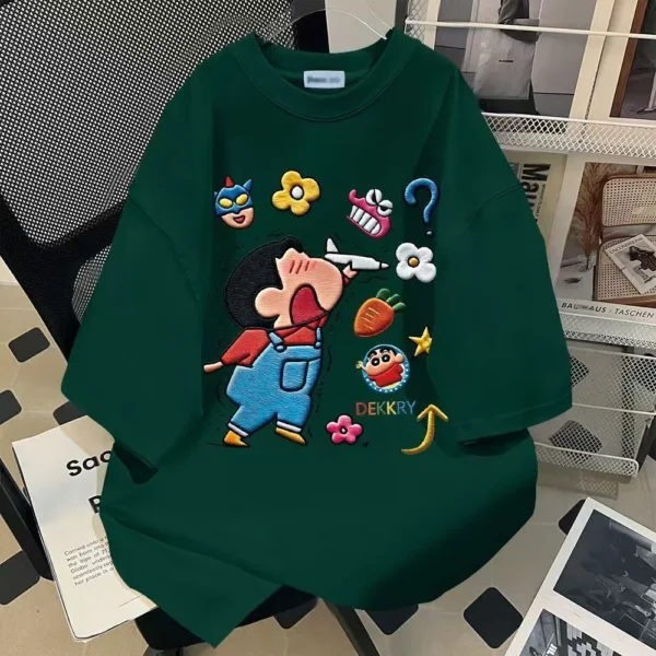 100%纯棉重磅复古爆款双面印花男女情侣短袖t恤夏宽松美式