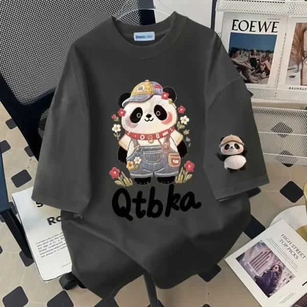 100%纯棉重磅复古爆款双面印花男女情侣短袖t恤夏宽松美式