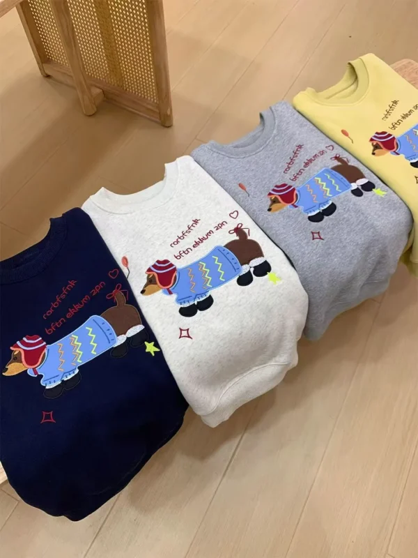 100%纯棉卡通腊肠狗可爱圆透网红气领短袖t恤男女夏季爆款休闲百搭