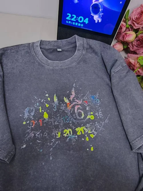 c04834ef7f2e8959715f2a381911a554 100%纯棉美式烟花彩色个性扎染短袖t恤男女夏季街头风宽松圆领情侣上衣