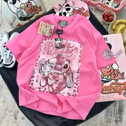 e24cac5b8909aff6c41285b34163517c 100%纯棉重磅减龄透气网红双面印花男女情侣短袖