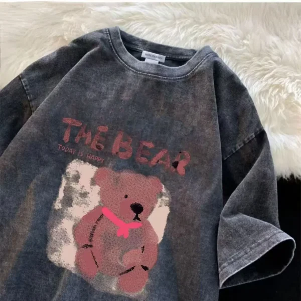 100%纯棉印花捡漏网红时尚百搭个性情侣款扎染短袖t恤男女