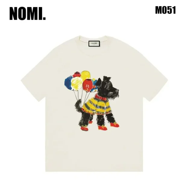 100%纯棉韩气球狗狗版透气网红款圆领短袖t恤男女夏季爆款