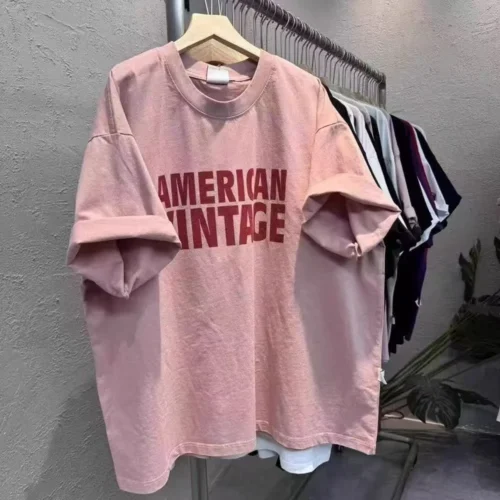 100%纯棉重磅字母减龄洋气网红单面印花男女情侣短袖