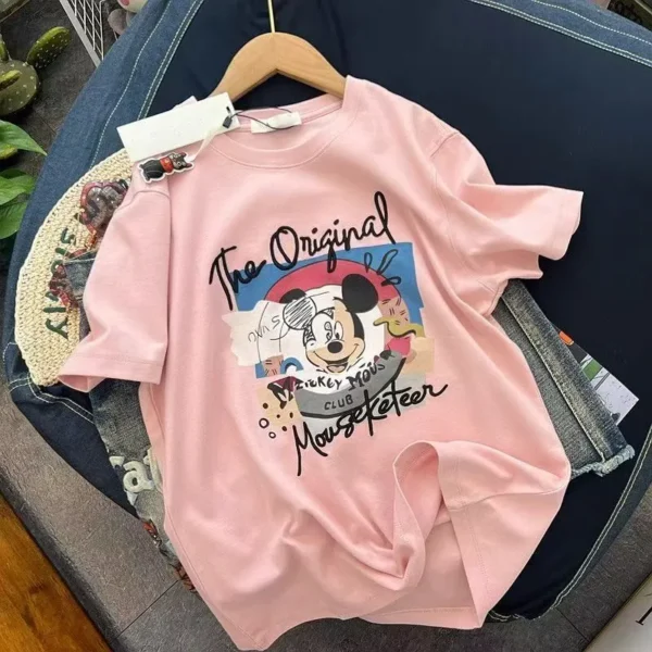 100%纯棉韩字母小米奇透气网红款圆领短袖t恤女夏季爆款