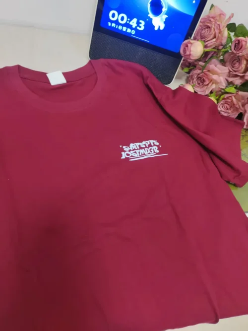 100%纯棉小图透气百搭透气网红款圆领短袖t恤男女同款