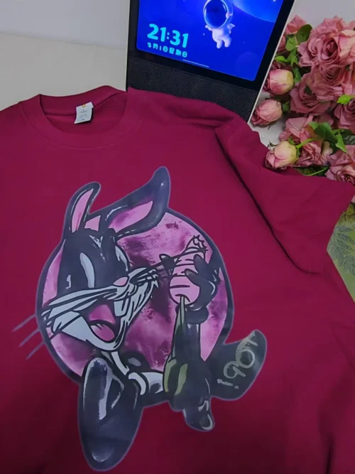 100%纯棉巴哥兔子网红男女同款圆领短袖t恤男女夏季爆款情侣款