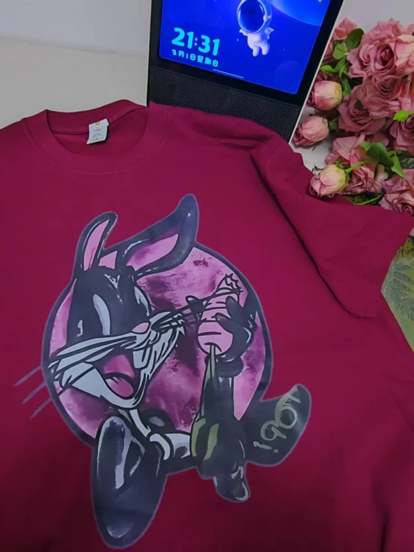 100%纯棉巴哥兔子网红男女同款圆领短袖t恤男女夏季爆款情侣款