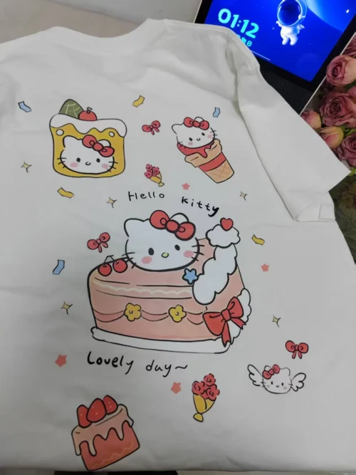 100%纯棉多图网红KT前后大图透气显瘦高级感减龄爆款圆领透气