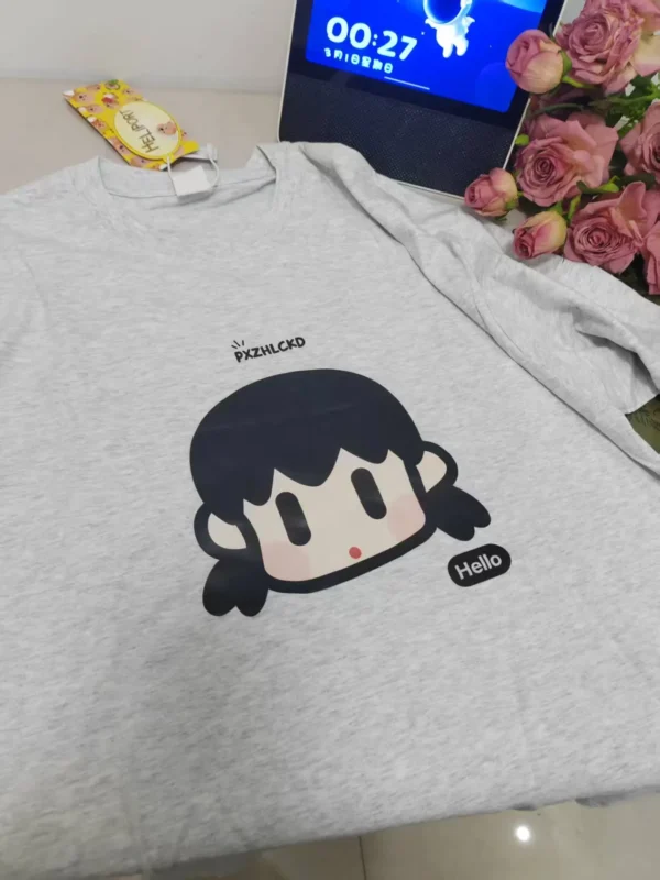 100%纯棉大图简单女孩百搭透气网红款圆领短袖t恤男女夏季爆款