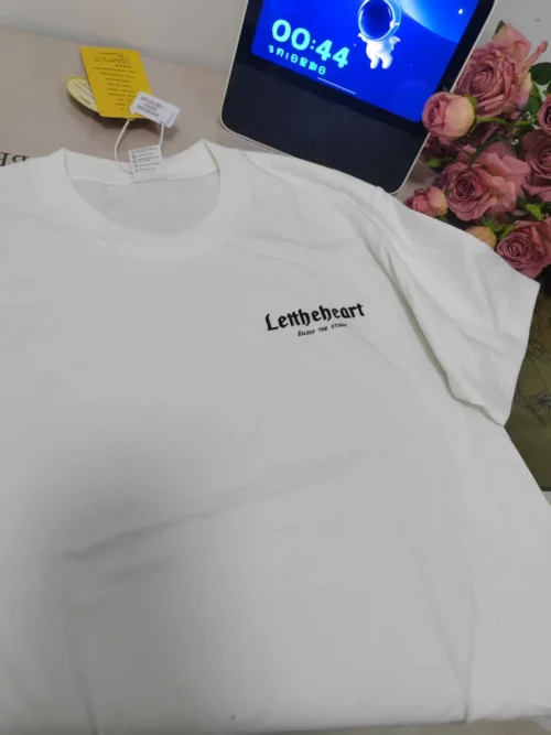 2ad7f77a9c20c9b55cea4a587b96fdea 100%纯棉小图简单百搭透气网红款圆领短袖t恤男女夏季爆款