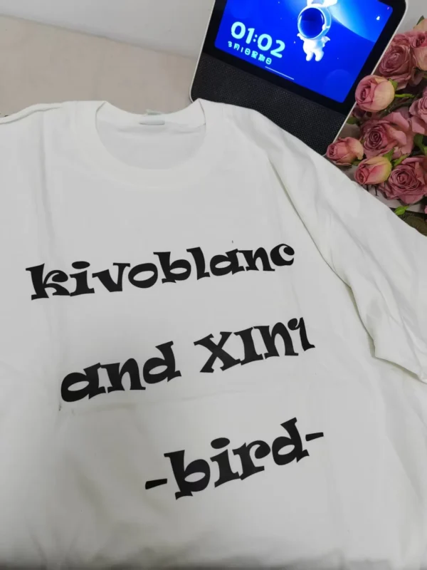 100%纯棉小图简单字母百搭透气网红款圆领短袖t恤男女同款