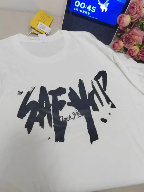 100%纯棉卡通洋气大字母百搭透气网红款圆领短袖t恤男女夏季爆款