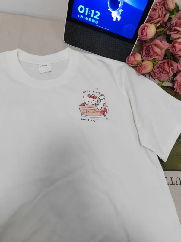 100%纯棉多图网红KT前后大图透气显瘦高级感减龄爆款圆领透气