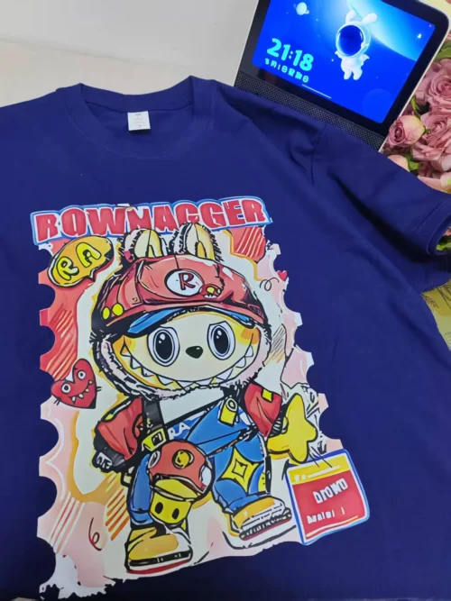 100%纯棉简拉布布新款母男女同款圆领短袖t恤男女夏季爆款情侣款