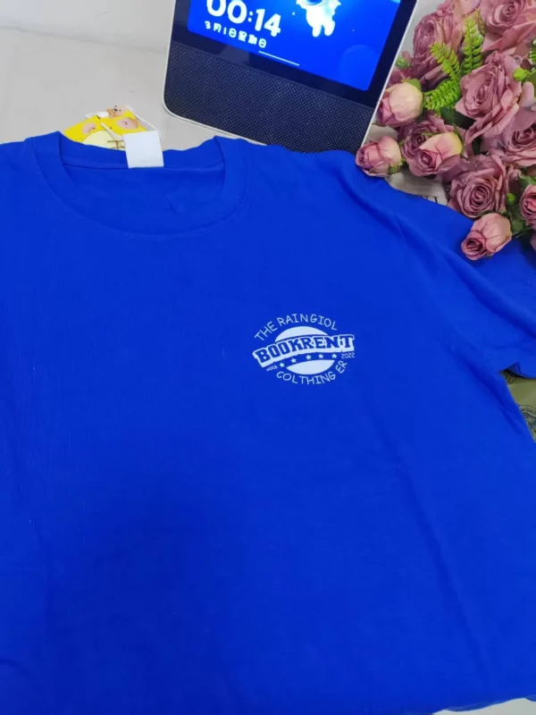 100%纯棉多色简单小图标网红款圆领短袖t恤男女夏季爆款