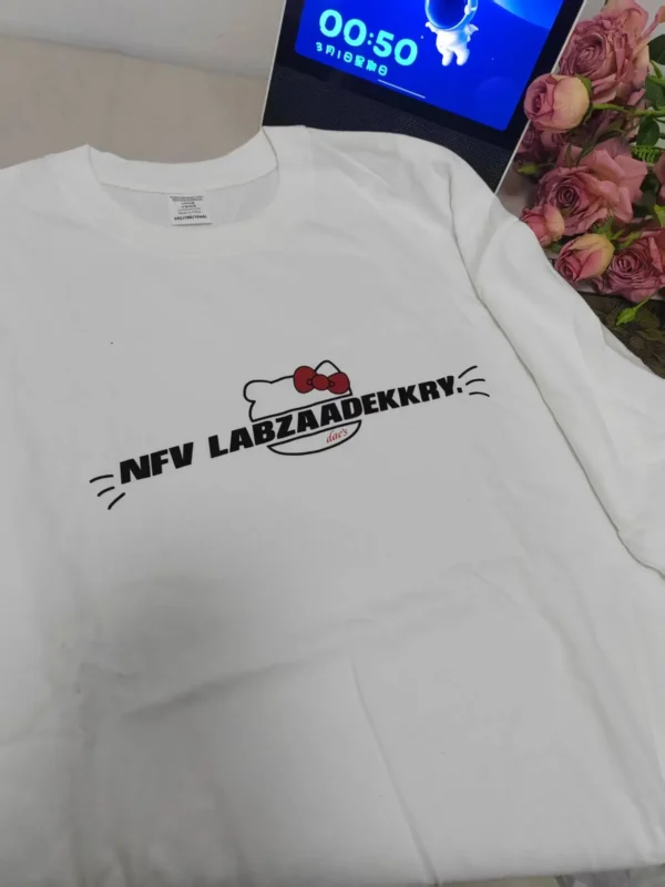 100%纯棉小图KT简单百搭透气网红款圆领短袖t恤男女夏季爆款