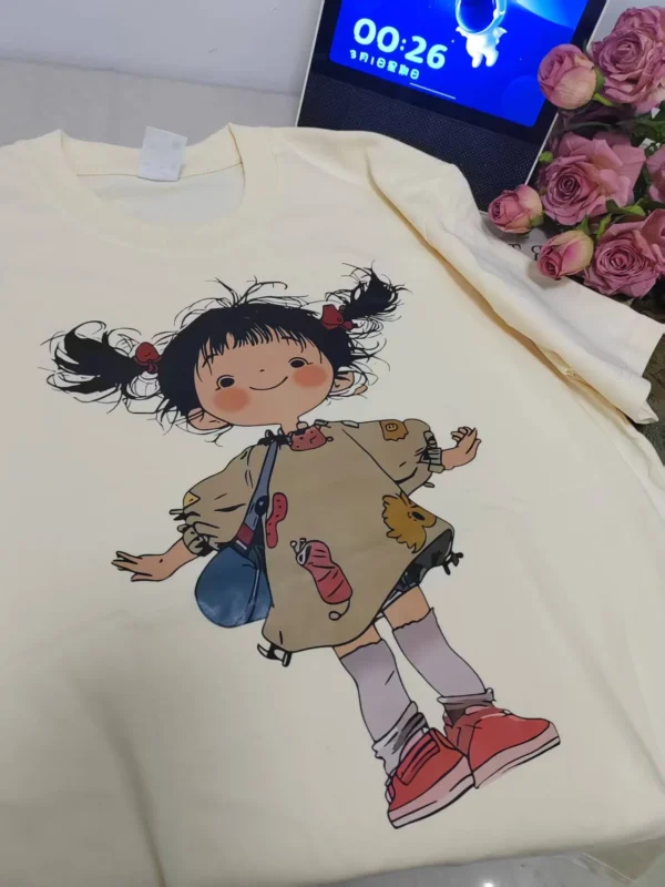 100%纯棉背包女孩百搭透气网红款圆领短袖t恤男女夏季爆款