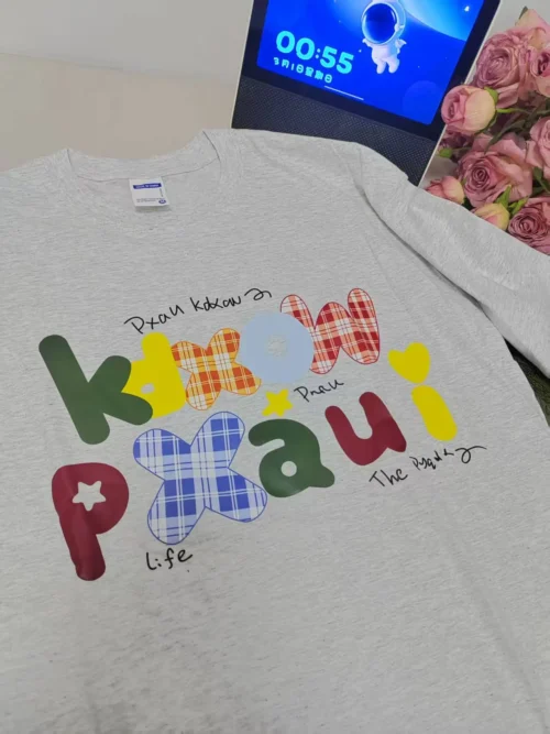 100%纯棉卡通洋气彩色字母网红款圆领短袖t恤男女夏季爆款