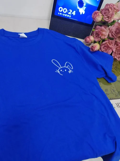 100%纯棉简单小图兔子2026显瘦百搭透气网红款圆领短袖t恤男女夏季爆款